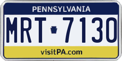 PA license plate MRT7130