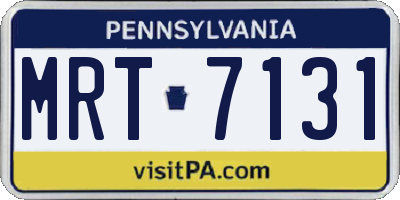 PA license plate MRT7131