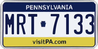 PA license plate MRT7133