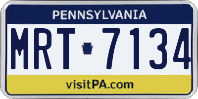 PA license plate MRT7134