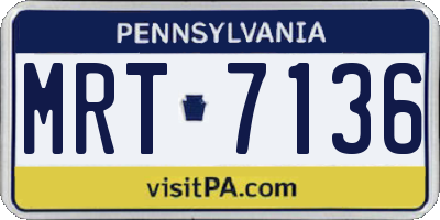PA license plate MRT7136