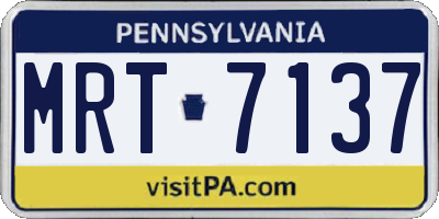 PA license plate MRT7137