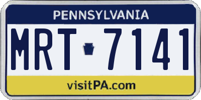 PA license plate MRT7141