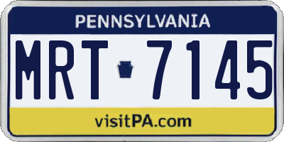 PA license plate MRT7145