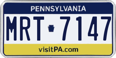 PA license plate MRT7147