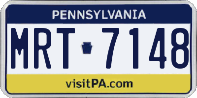 PA license plate MRT7148