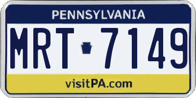 PA license plate MRT7149