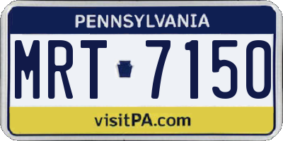 PA license plate MRT7150