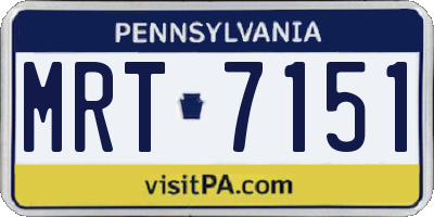 PA license plate MRT7151
