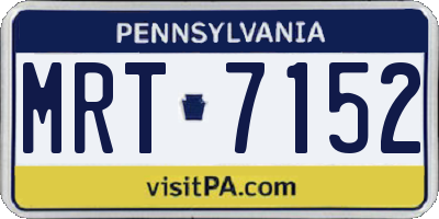 PA license plate MRT7152