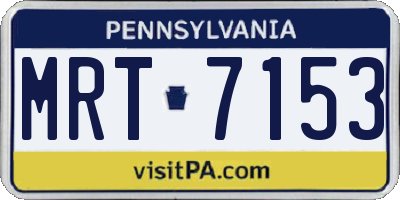 PA license plate MRT7153