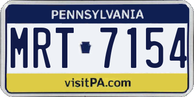 PA license plate MRT7154
