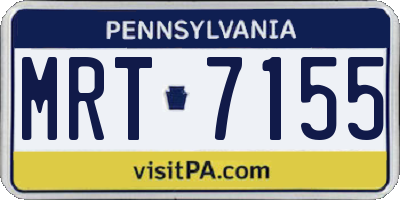 PA license plate MRT7155