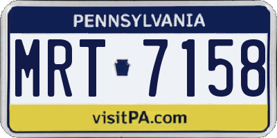 PA license plate MRT7158