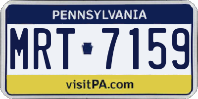 PA license plate MRT7159