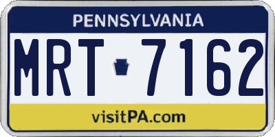 PA license plate MRT7162