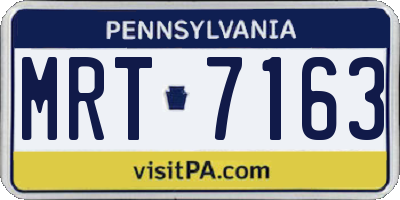 PA license plate MRT7163