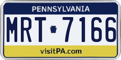 PA license plate MRT7166