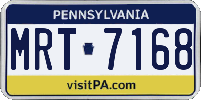 PA license plate MRT7168