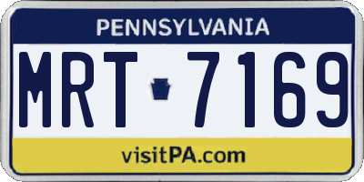 PA license plate MRT7169
