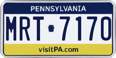 PA license plate MRT7170