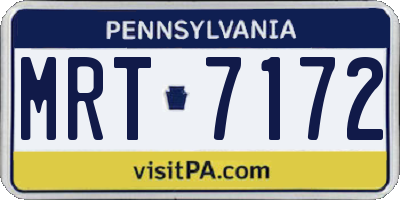 PA license plate MRT7172