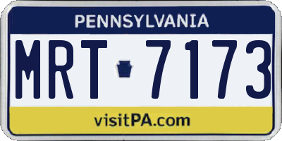 PA license plate MRT7173