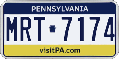 PA license plate MRT7174