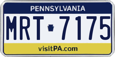 PA license plate MRT7175