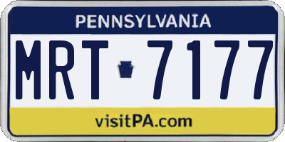 PA license plate MRT7177