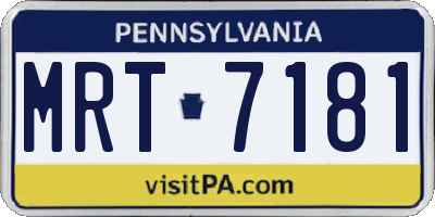 PA license plate MRT7181