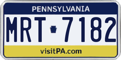 PA license plate MRT7182