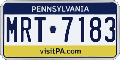 PA license plate MRT7183