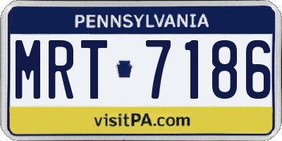 PA license plate MRT7186