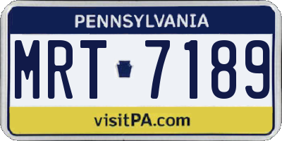 PA license plate MRT7189