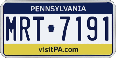 PA license plate MRT7191