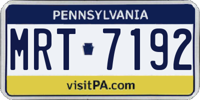 PA license plate MRT7192