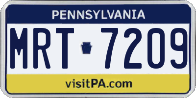 PA license plate MRT7209