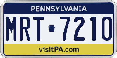 PA license plate MRT7210