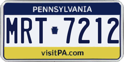 PA license plate MRT7212