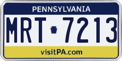 PA license plate MRT7213