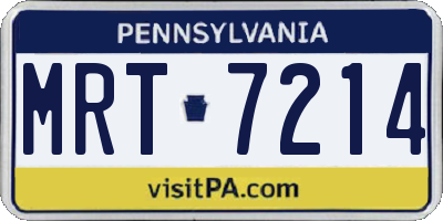 PA license plate MRT7214