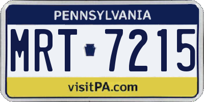 PA license plate MRT7215