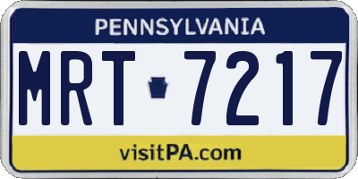 PA license plate MRT7217