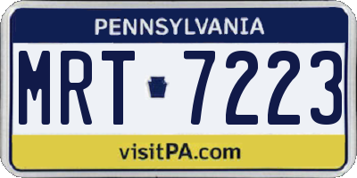 PA license plate MRT7223