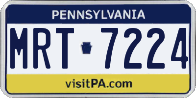PA license plate MRT7224