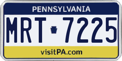 PA license plate MRT7225