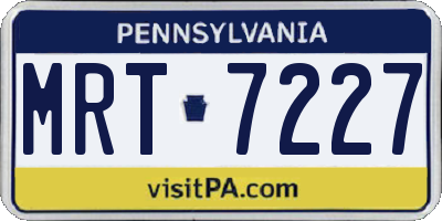 PA license plate MRT7227