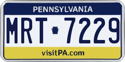 PA license plate MRT7229