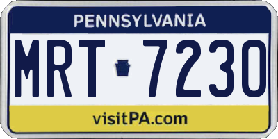 PA license plate MRT7230